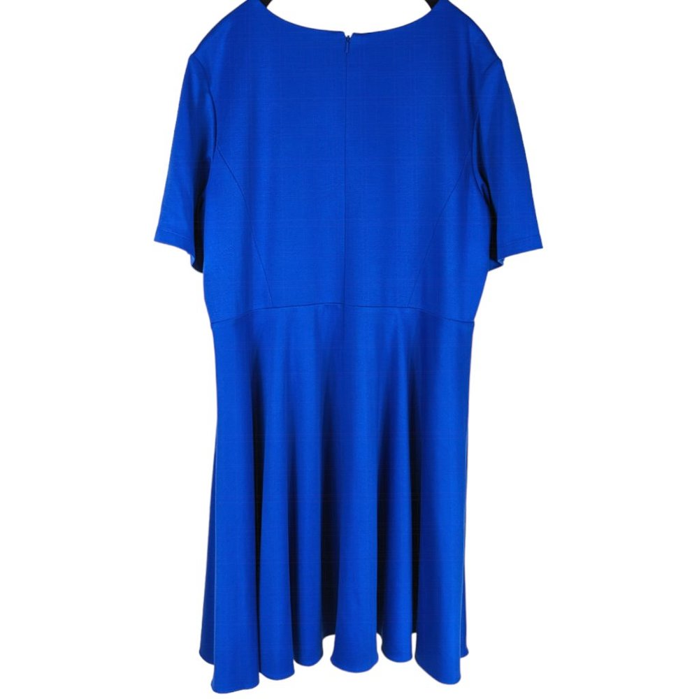MBN Amelie Skater Dress in Royal Blue, Plus Size 2X - Picture 3 of 11